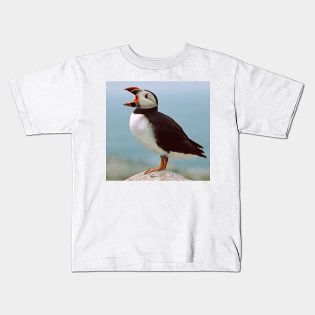 Puffin Profile Kids T-Shirt by jforno